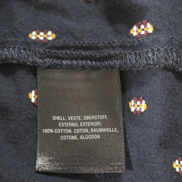 Anthropologie Romper Womens S Navy Geo Pattern Wide Leg Square Neck Ruffle Boho - Picture 13 of 16